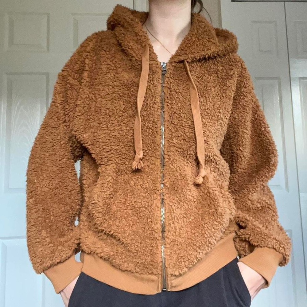 American eagle teddy zip up jacket